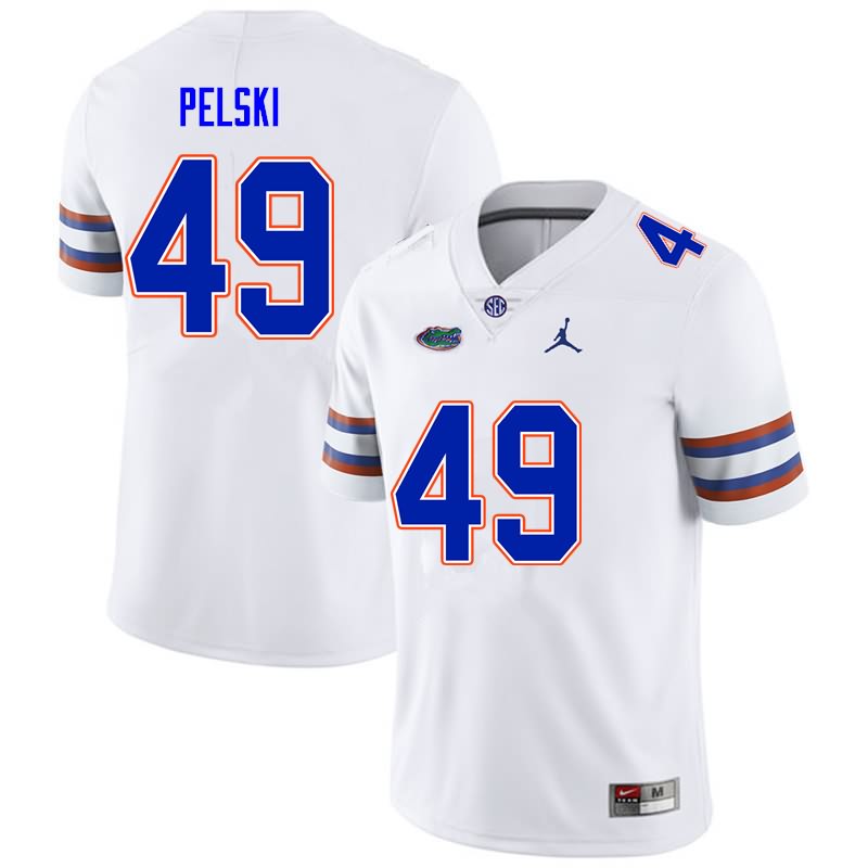 NCAA Florida Gators Preston Pelski Men's #49 Nike White Stitched Authentic College Football Jersey NKL0164QE